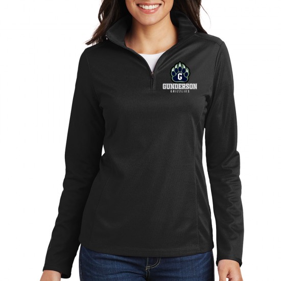 Women's Pinpoint Mesh 1/2-Zip Pullover Port Authority - Gunderson Paw