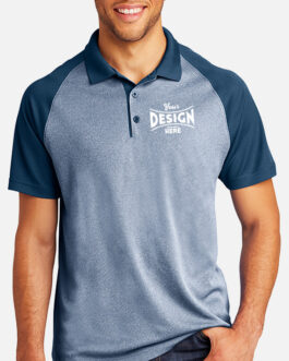 Sport-Tek PosiCharge RacerMesh Raglan Heather Block Polo